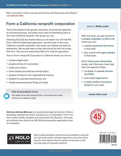How to Form a Nonprofit Corporation in California,Used