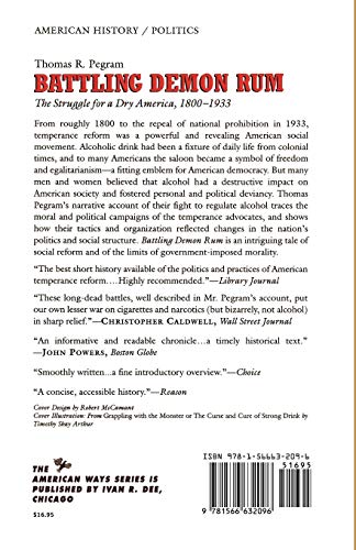 Battling Demon Rum: The Struggle for a Dry America, 18001933 (American Ways),Used