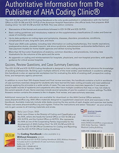 Icd10Cm And Icd10Pcs Coding Handbook, With Answers 2020: Includes Case Summary Exercises For Beginning To Intermediatelevel,Used