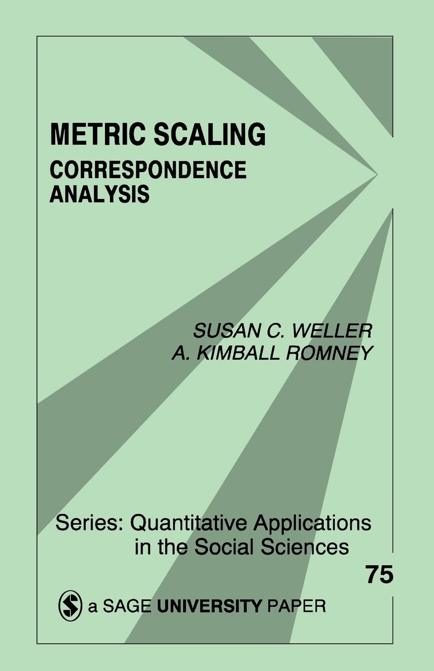 Metric Scaling: Correspondence Analysis (Quantitative Applications In The Social Sciences),New