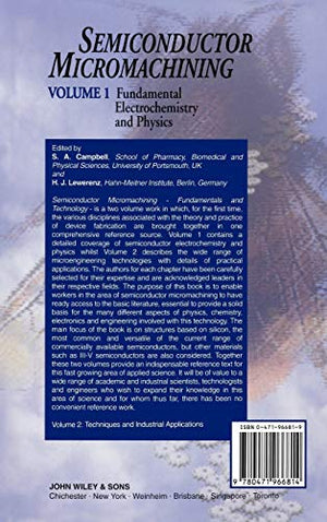 Semiconductor Micromachining, Fundamental Electrochemistry and Physics,Used