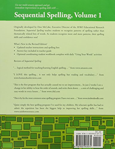 Sequential Spelling 1 Student WorkDon McCabe (20110504),Used
