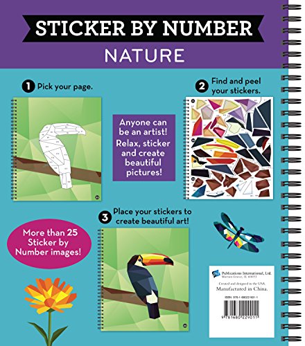 Publications International, Ltd. Brain Games - Sticker by Number: Nature - 28 Images to Sticker