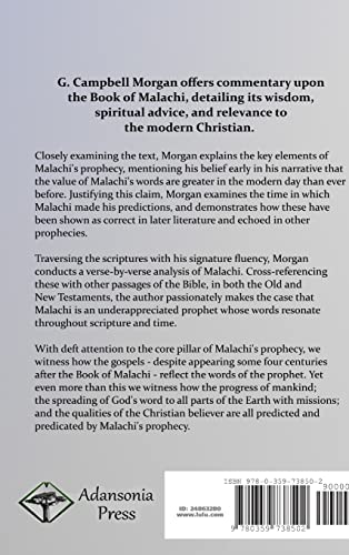 Malachi's Message to the Men of Today: A Bible Study of Old Testament Prophecy (Hardcover),Used
