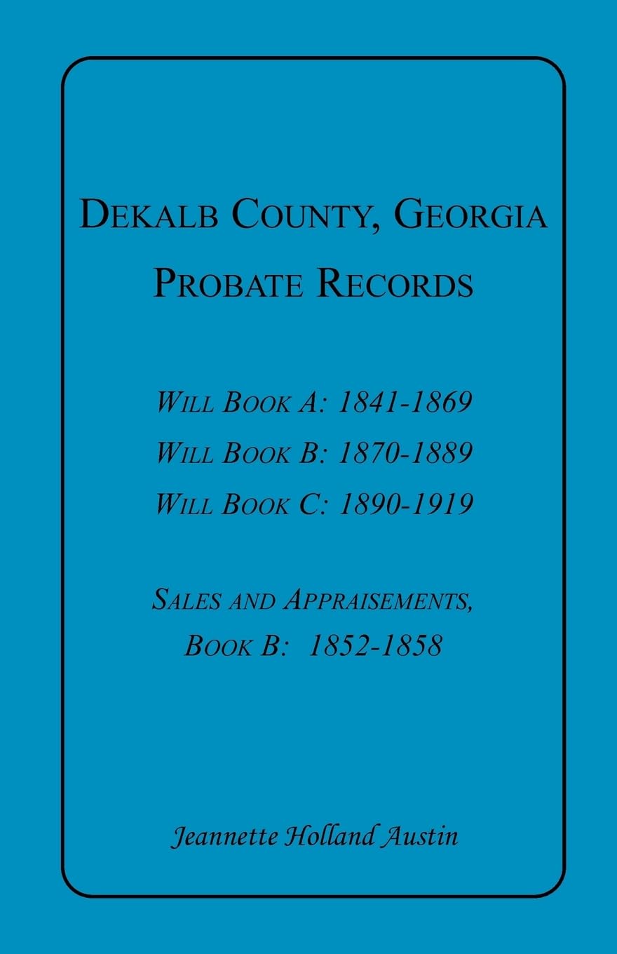 DeKalb County, Georgia, Probate Records,Used