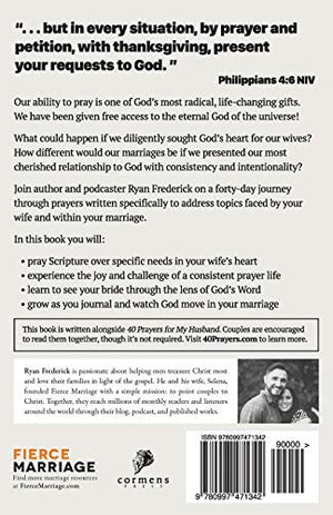 40 Prayers for My Wife: Drawing Near to God for the Woman You Love (The 40Day Prayer Journey),Used