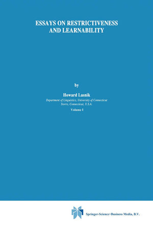 Essays on Restrictiveness and Learnability (Studies in Natural Language and Linguistic Theory, 20),Used