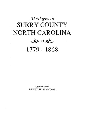 Marriages of Surry County, North Carolina, 17791868,Used