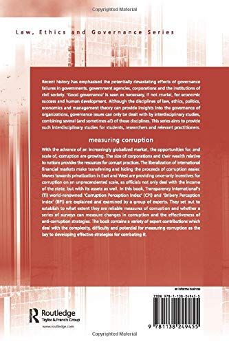 Measuring Corruption (Law, Ethics and Governance),Used