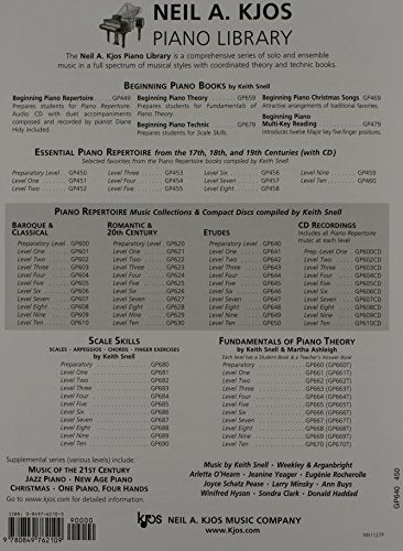 GP640  Piano Repertoire  Etudes  Preparatory Level (Neil A Kjos Piano Library),New