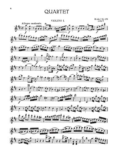 Sixteen Easy String Quartets, K. 155, 156, 157, 158, 159, 160, 168, 169, 170, 171,172, 173, 285, 298, 370, 546: Part(s) (Kalmus ,Used