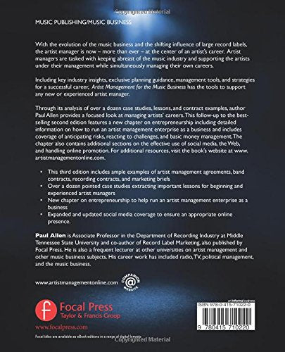 Artist Management for the Music Business,Used
