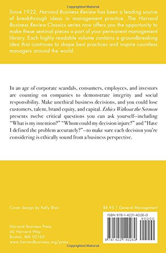 Ethics Without the Sermon (Harvard Business Review Classics),Used