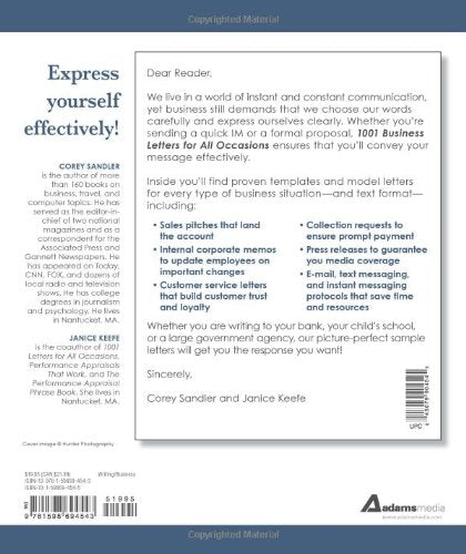 1001 Business Letters for All Occasions: From Interoffice Memos and Employee Evaluations to Company Policies and Business Invita,Used