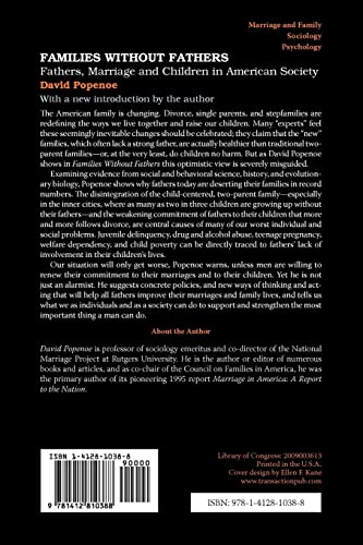 Families without Fathers: Fatherhood, Marriage and Children in American Society,New