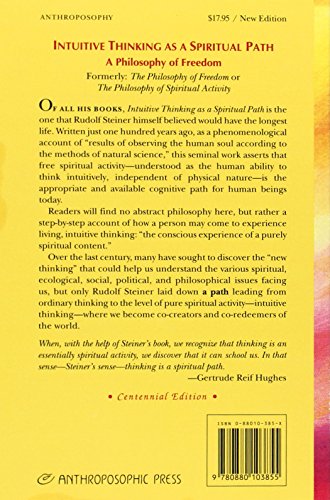 Intuitive Thinking As A Spiritual Path: A Philosophy Of Freedom (Classics In Anthroposophy),Used