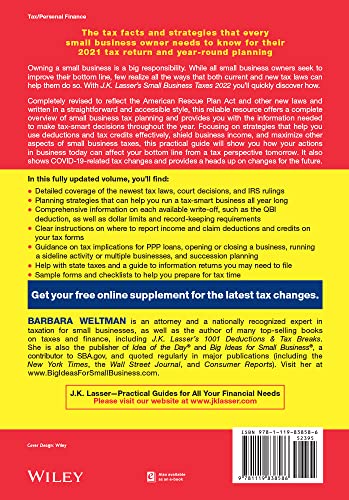 J.K. Lasser's Small Business Taxes 2022: Your Complete Guide to a Better Bottom Line,Used