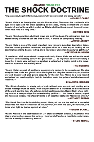 The Shock Doctrine: The Rise of Disaster Capitalism,New