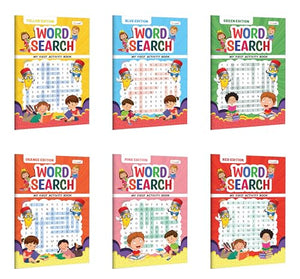 My First Activity Book Word Search  Yellow, Green, Blue, Pink, Orange And Red Edition :- Learning Activity Book, Early Learning Activities For Children, Mind Games Fun Book For Kids | Pack Of 6 Books