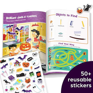 Halloween Hidden Pictures Puffy Sticker Playscenes: Over 50 Reusable Halloween Stickers to Decorate, Find Over 175 Hidden Object,Used