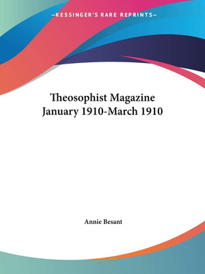 Theosophist Magazine January 1910March 1910,Used