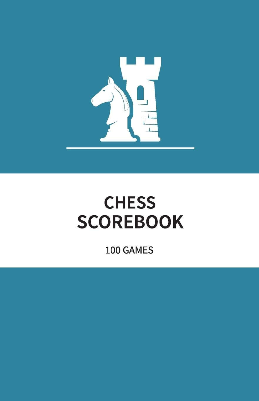 Chess Scorebook 100 Games: 80 Moves Chess Notation Book Teal,Used