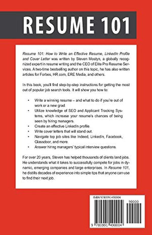 Resume 101: How to Write an Effective Resume, LinkedIn Profile, and Cover Letter,Used