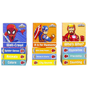 Marvel  Spiderman Super Hero Adventures  My First Library Board Book Block 12Book Set  First Words, Colors, Numbers, and Mo,Used