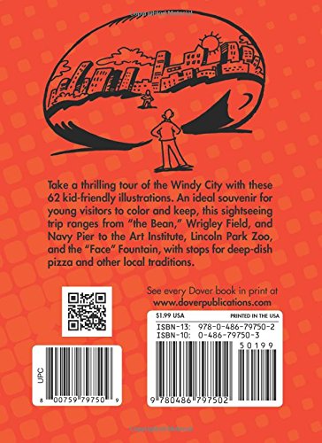 All Around Chicago Mini Coloring Book (Dover Little Activity Books),Used