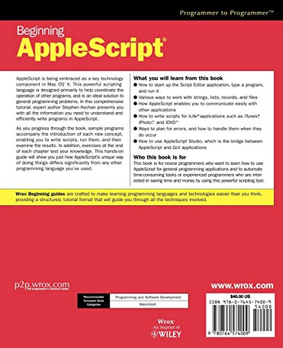 Beginning AppleScript,Used