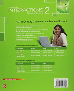 Interactions Level 2 Listening/Speaking Student Book (Book Only / No Access Code Provided),Used