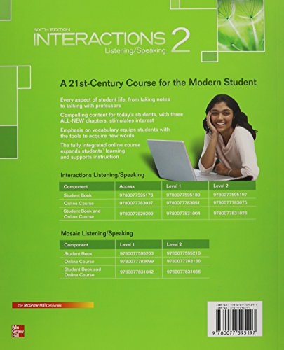 Interactions Level 2 Listening/Speaking Student Book (Book Only / No Access Code Provided),Used