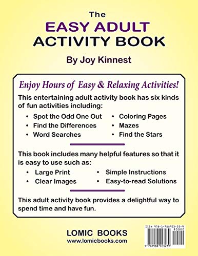 The Easy Adult Activity Book: Includes Easy Picture Puzzles, Coloring Pages and Word Searches,Used