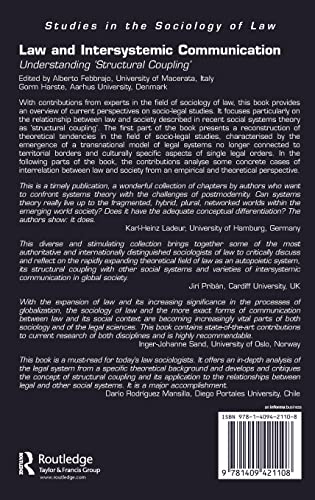 Law and Intersystemic Communication: Understanding Structural Coupling (Studies in the Sociology of Law),Used