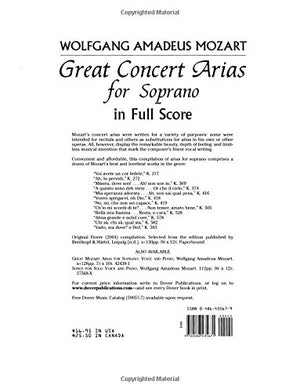 Great Concert Arias for Soprano in Full Score (Dover Music Scores),Used