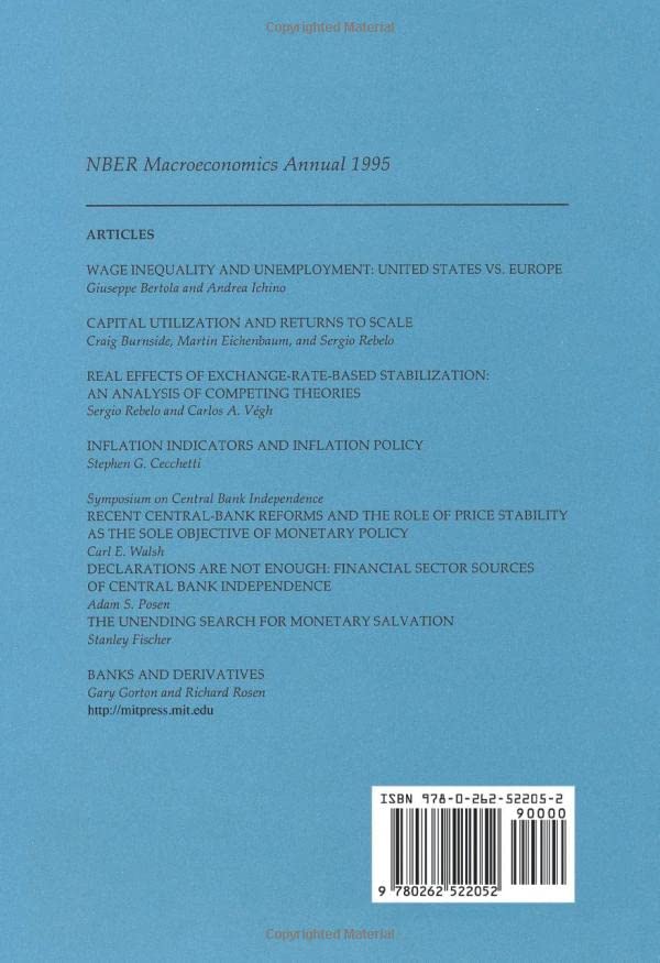 NBER Macroeconomics Annual 1995,Used
