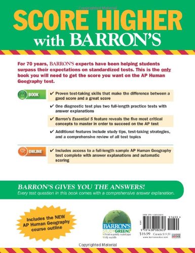 Barron's AP Human Geography,Used
