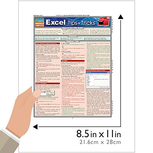 Excel Tips & Tricks QuickStudy Laminated Reference Guide (QuickStudy Computer),Used