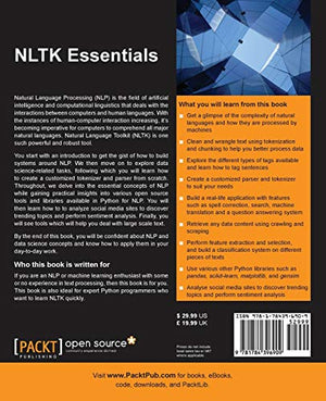 NLTK Essentials: Build Cool Nlp and Machine Learning Applications Using Nlk and Other Python Libraries,Used