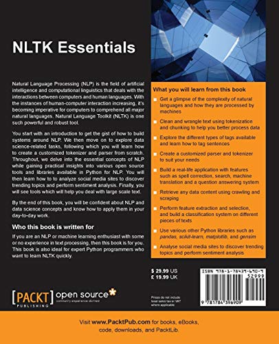 NLTK Essentials: Build Cool Nlp and Machine Learning Applications Using Nlk and Other Python Libraries,Used