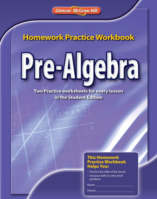 PreAlgebra, Homework Practice Workbook (MERRILL PREALGEBRA),New