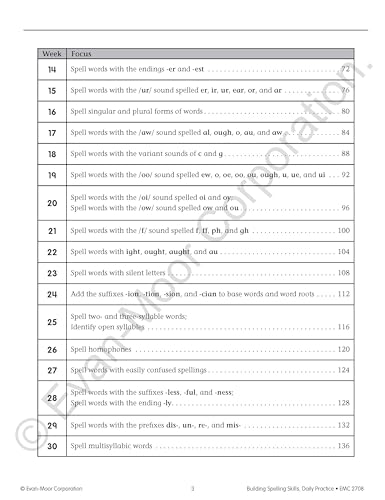 EvanMoor Building Spelling Skills, Grade 4  Homeschooling & Classroom Resource Workbook, Reproducible Worksheets, Teaching Edi,Used