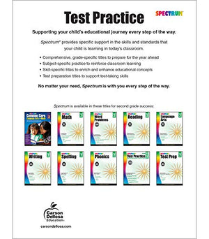 Spectrum Test Practice 2nd Grade Workbook, Math, Language Arts, Reading Comprehension, Grammar, Spelling, Vocabulary, and Writin,New