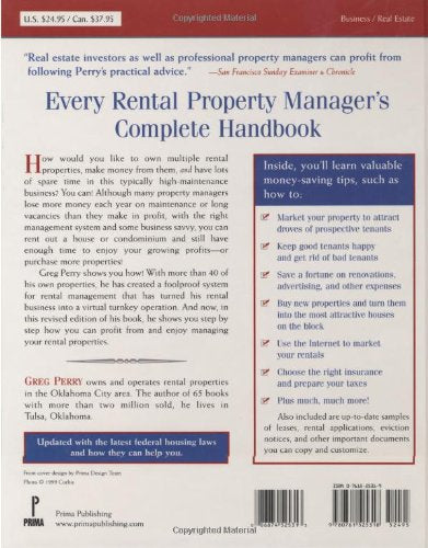 Managing Rental Properties for Maximum Profit, Revised 3rd Edition: Save Time and Money with Greg Perry's Foolproof System for: ,Used
