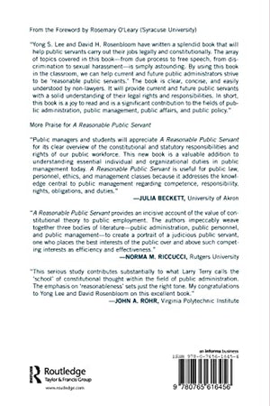 A Reasonable Public Servant: Constitutional Foundations of Administrative Conduct in the United States,Used