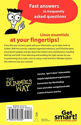 Linux For Dummies Quick Ref 3e,Used