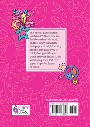 Notebook Doodles Peace Love and Music Guided Journal (Quiet Fox Designs) Fun and Positive Lined Diary with Inspirational Writing,Used