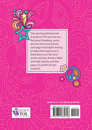 Notebook Doodles Peace Love and Music Guided Journal (Quiet Fox Designs) Fun and Positive Lined Diary with Inspirational Writing,Used