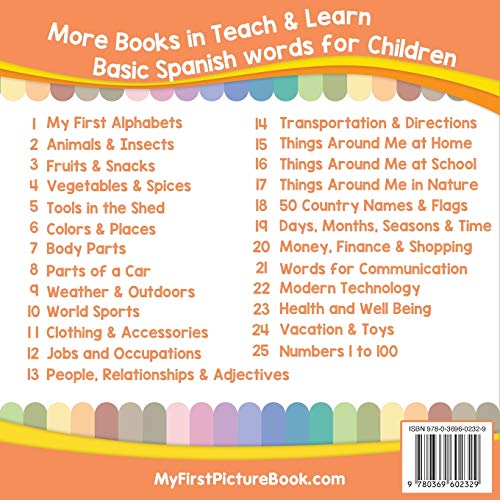 My First Spanish Weather & Outdoors Picture Book with English Translations: Bilingual Early Learning & Easy Teaching Spanish Boo,Used