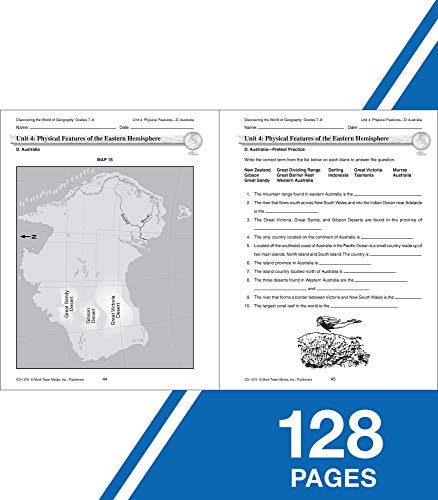 Mark Twain Discovering the World of Geography Workbook, Grades 78 Middle School Books Focusing on Map Skills of t he Eastern He,Used